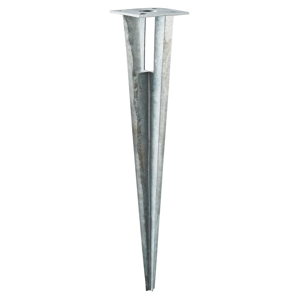 Einschlagbodenhülse für Zaunpfähle aus Metallrohren silber Ø 3,4 x 50 cm