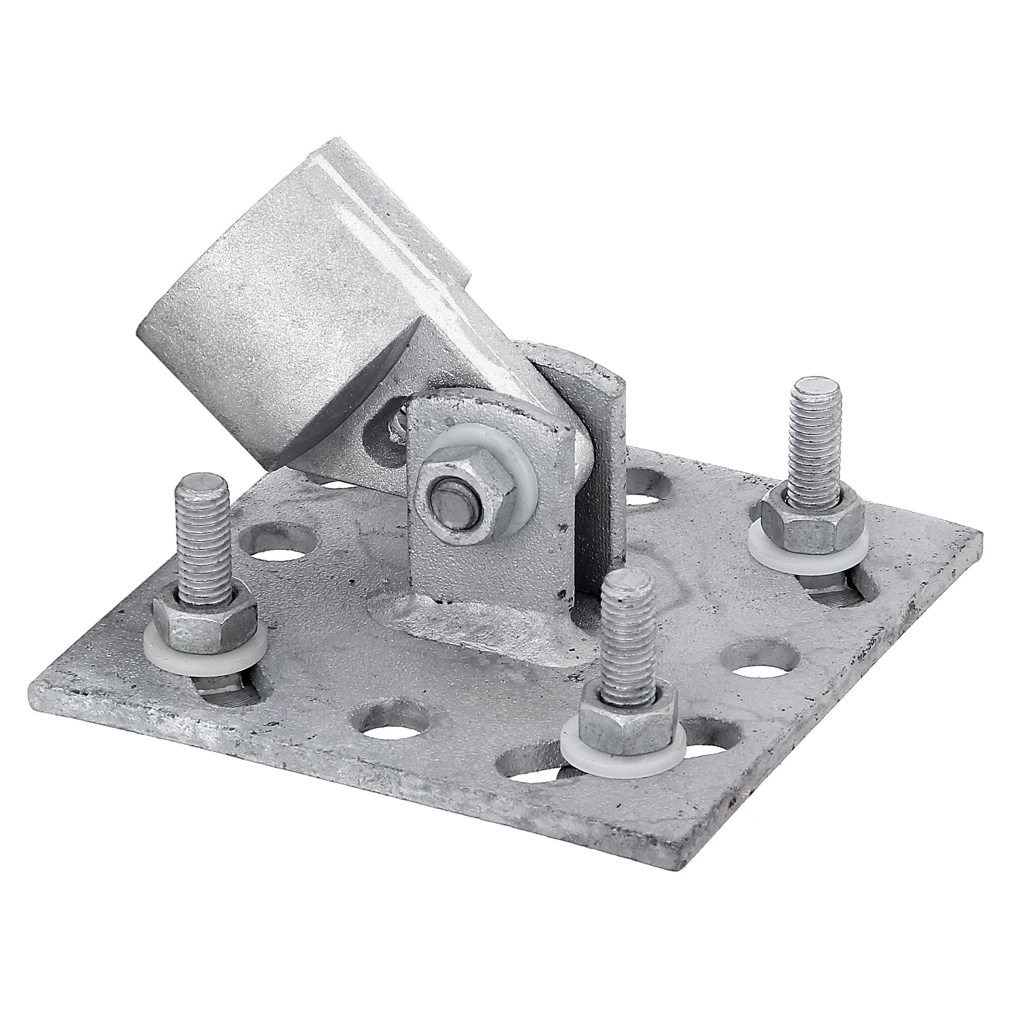 Metallene Strebenplatte mit Schrauben und Muttern