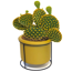 Verkleinertes Bild von Kaktus in Betongefäß gelb auf Metallgestell 13 cm