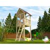 Spielturm aus Holz mit Sandkasten, Leiter und Dach