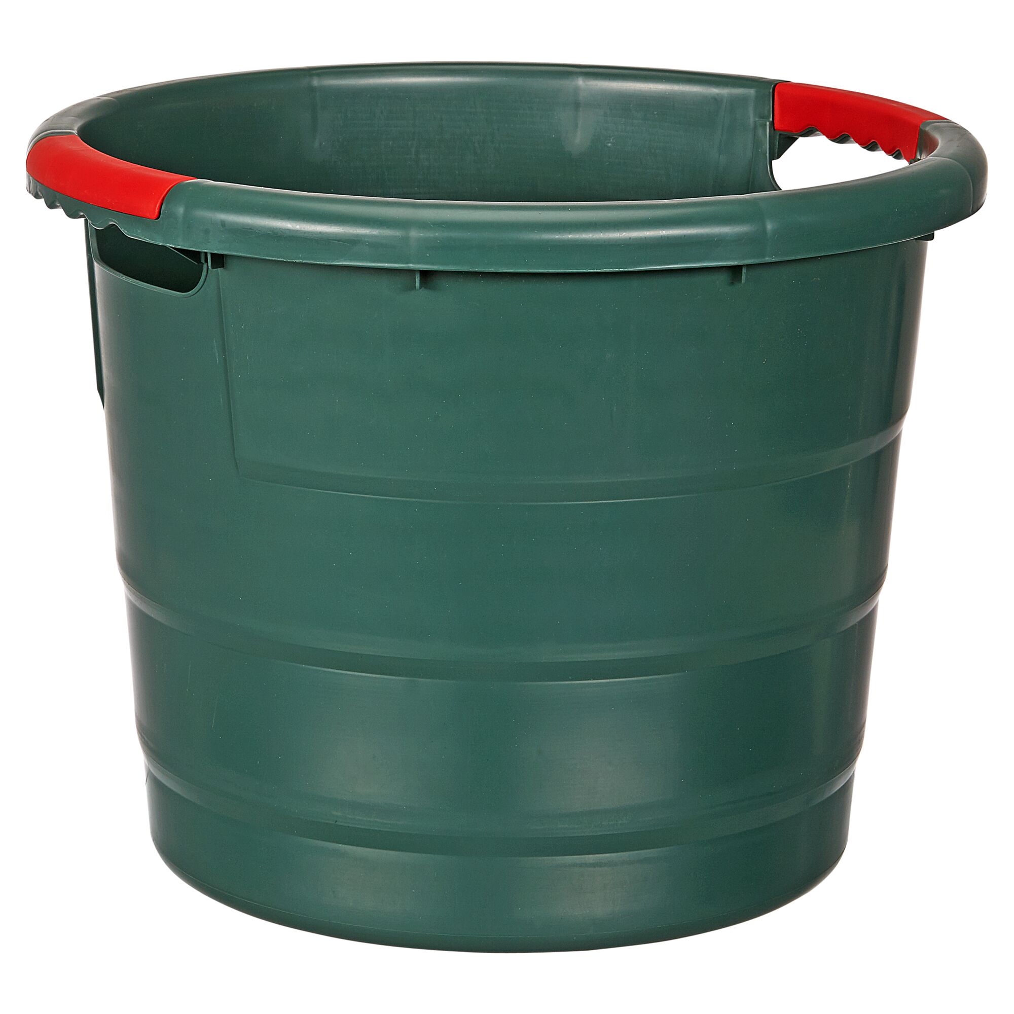 Grüner Universalkübel Toni mit roten Griffen