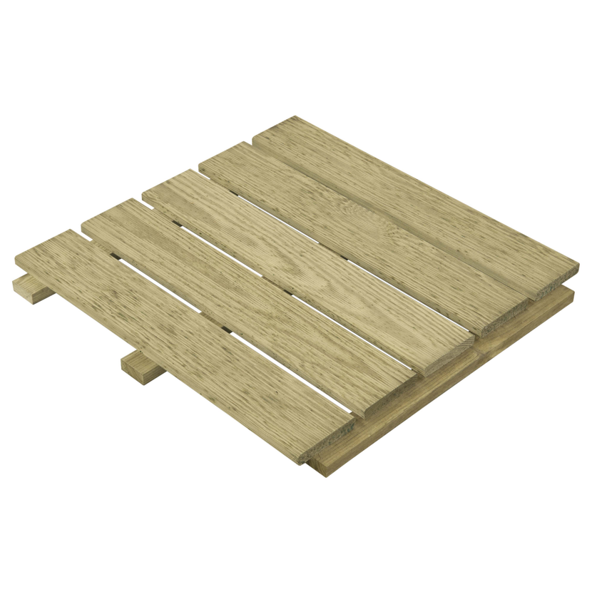 Holzfliese geriffelt 50 x 50 cm