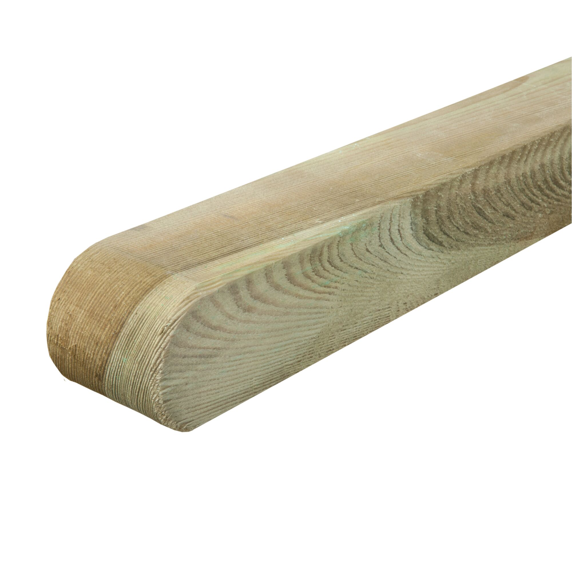 Grüner Holzpfosten mit Rundkopf