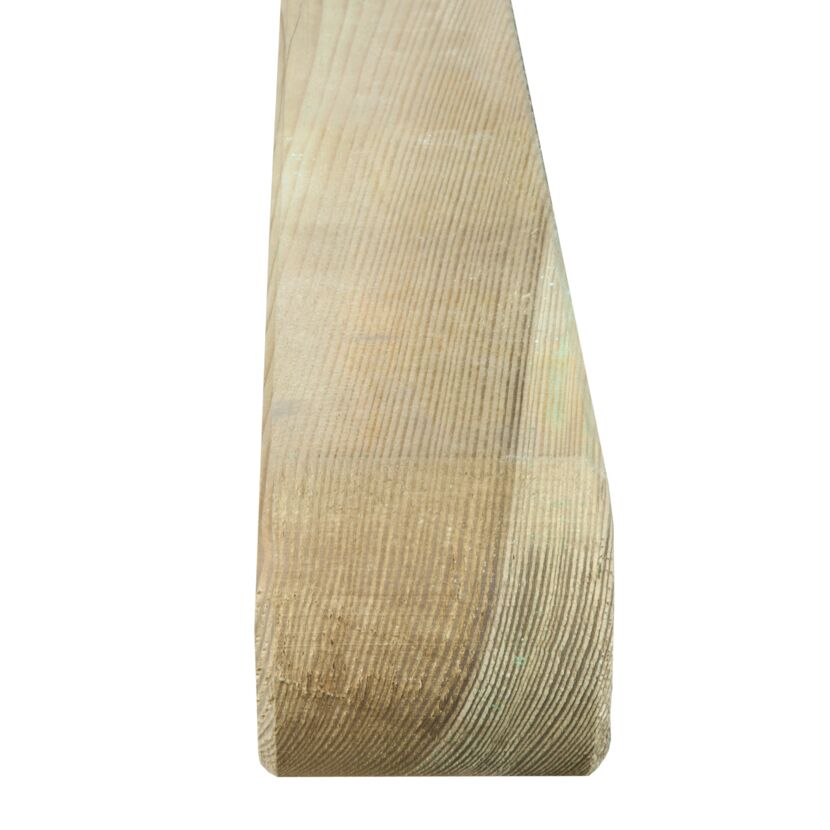 Grüner Holzpfosten mit rundem Kopf