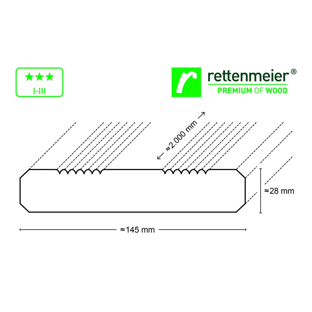 Rettenmeier Bodendiele Lärche 2000 x 145 x 28 mm