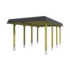 Einzelcarport 'Spreewald' 345 x 589 cm schwarze Blende KDI imprägniert