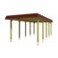Holzcarport mit rotem Dach