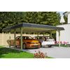Doppelcarport 'Spreewald' 585 x 589 cm schwarze Blende KDI imprägniert