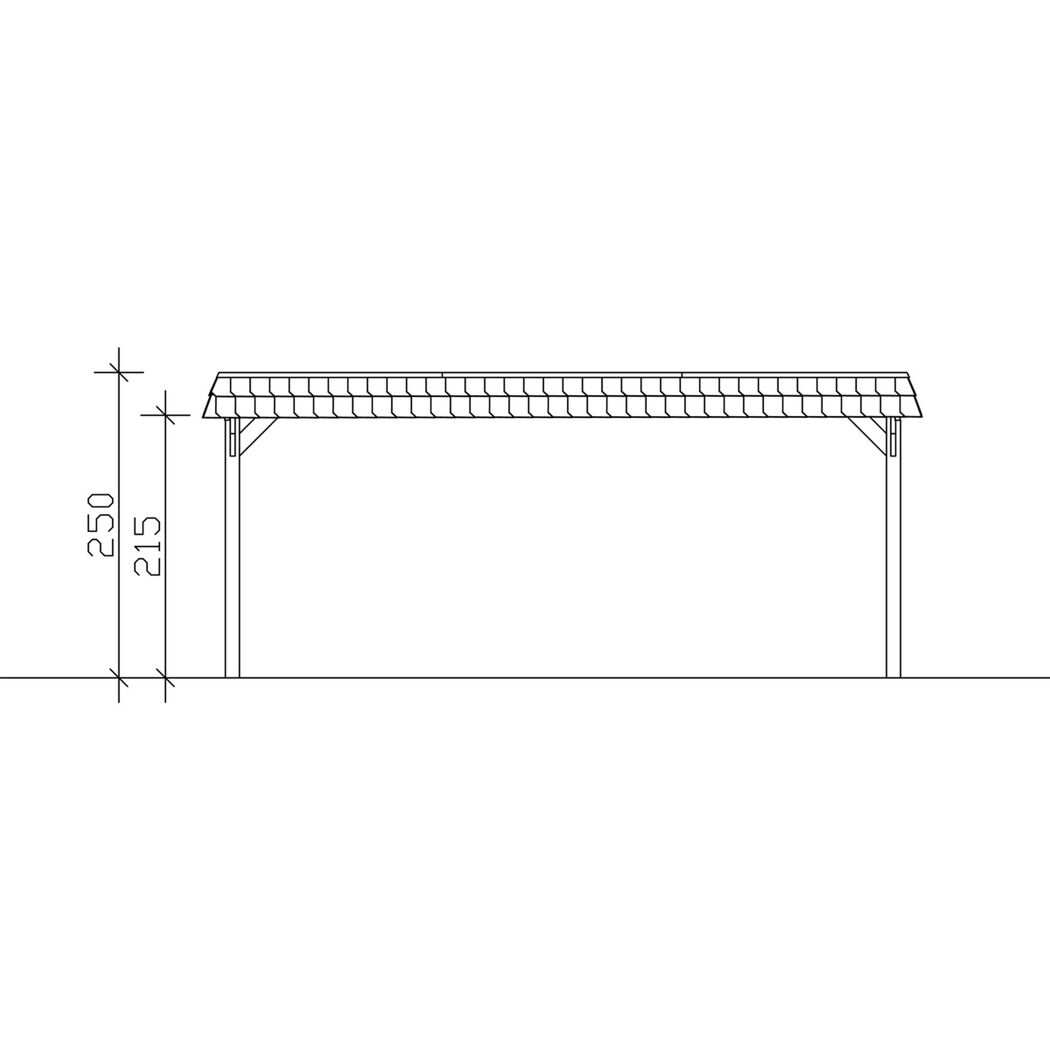 Doppelcarport 'Spreewald' 585 x 589 cm schwarze Blende KDI imprägniert