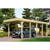Auto und Fahrrad unter einem Carport