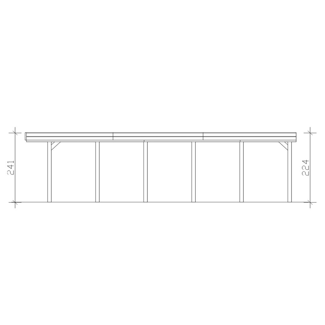 Zeichnung des Carports CP Friesland mit Aludach