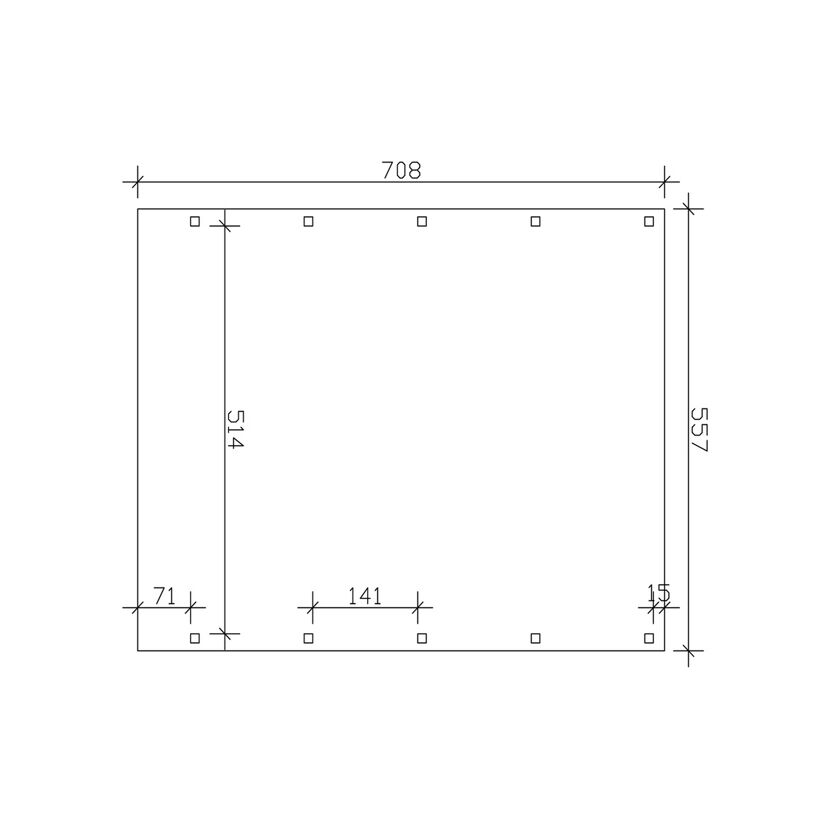 Technisches Zeichnung von CP Friesland 557x708 Alu-Dach