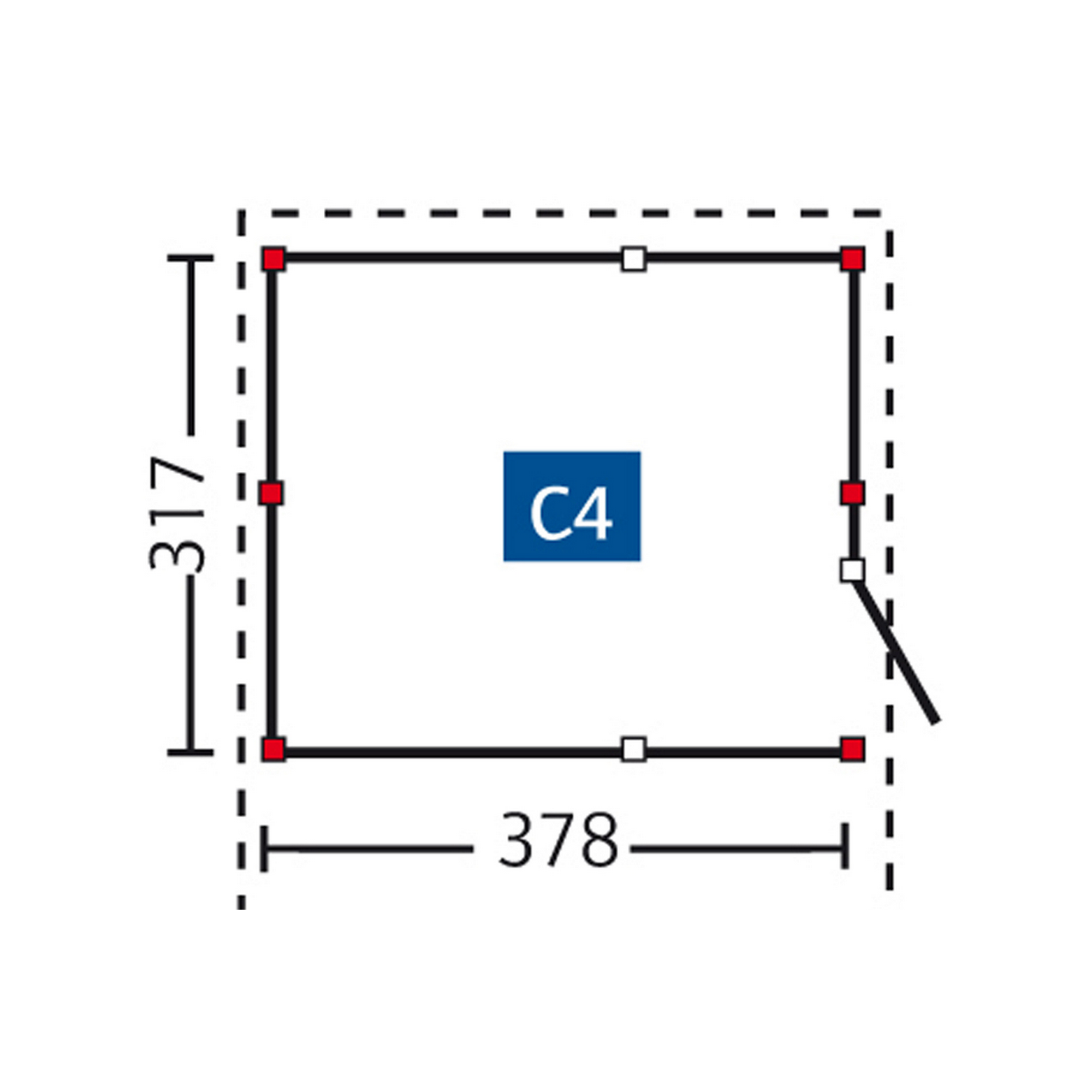 Carport-Abstellraum 'C4' 378 x 317 cm + product picture