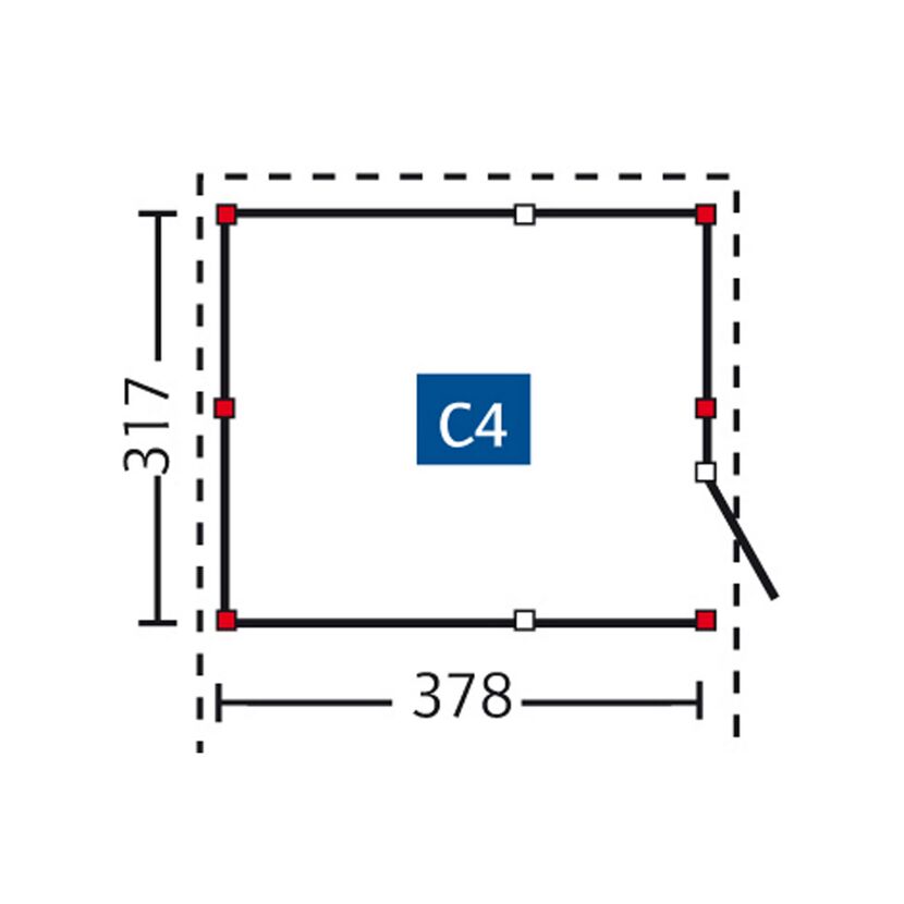 Abstellraum C4 mit den Maßen 378 x 317