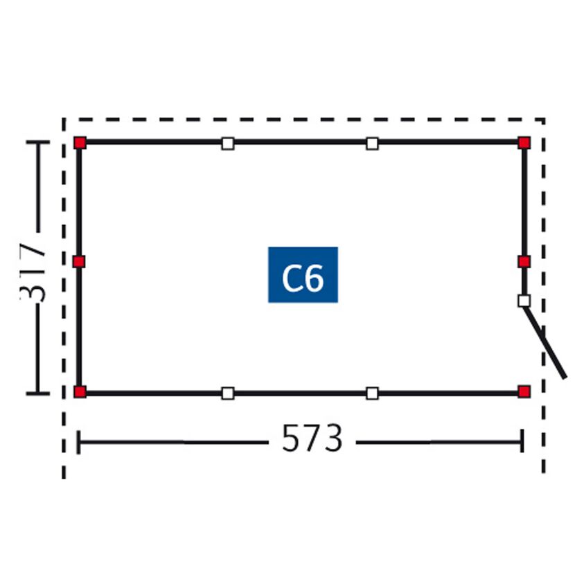 Abstellraum C6 mit den Maßen 573 x 317