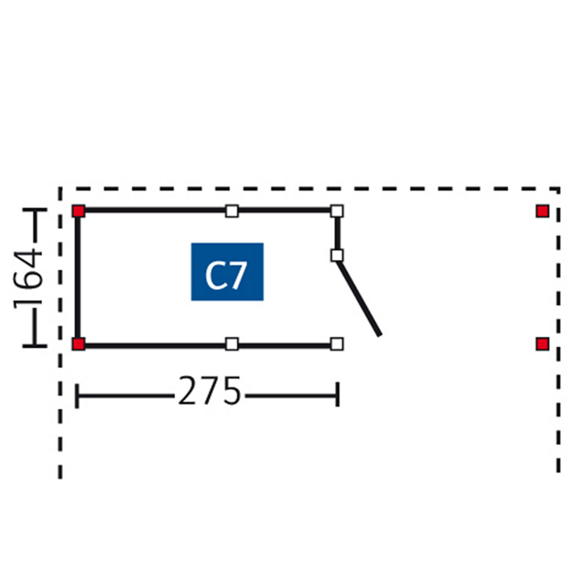 Carport-Abstellraum 'C7' 275 x 164 cm + product picture