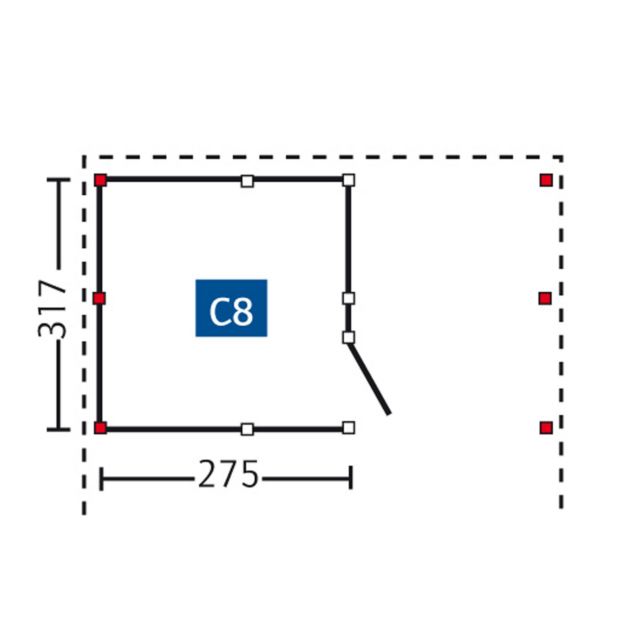 Carport-Abstellraum 'C8' 275 x 317 cm + product picture