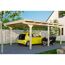 Auto und Motorrad unter einem Carport