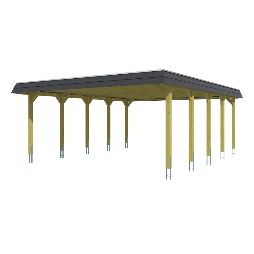 Carport mit schwarzem Dach