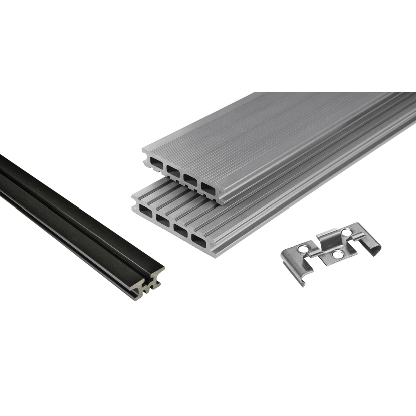 Terrassendielenpaket 'Kovalex' WPC grau 3000 x 2100 x 26 mm