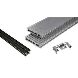 Terrassendielenpaket 'Kovalex' WPC grau 5000 x 6000 x 26 mm