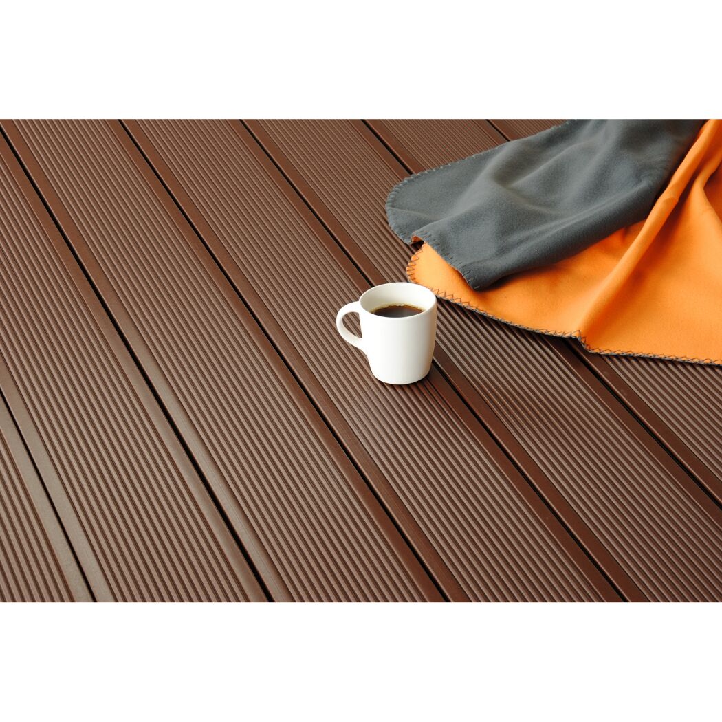 Terrassendiele 'Exklusiv' WPC schokobraun 1000 x 145 x 26 mm