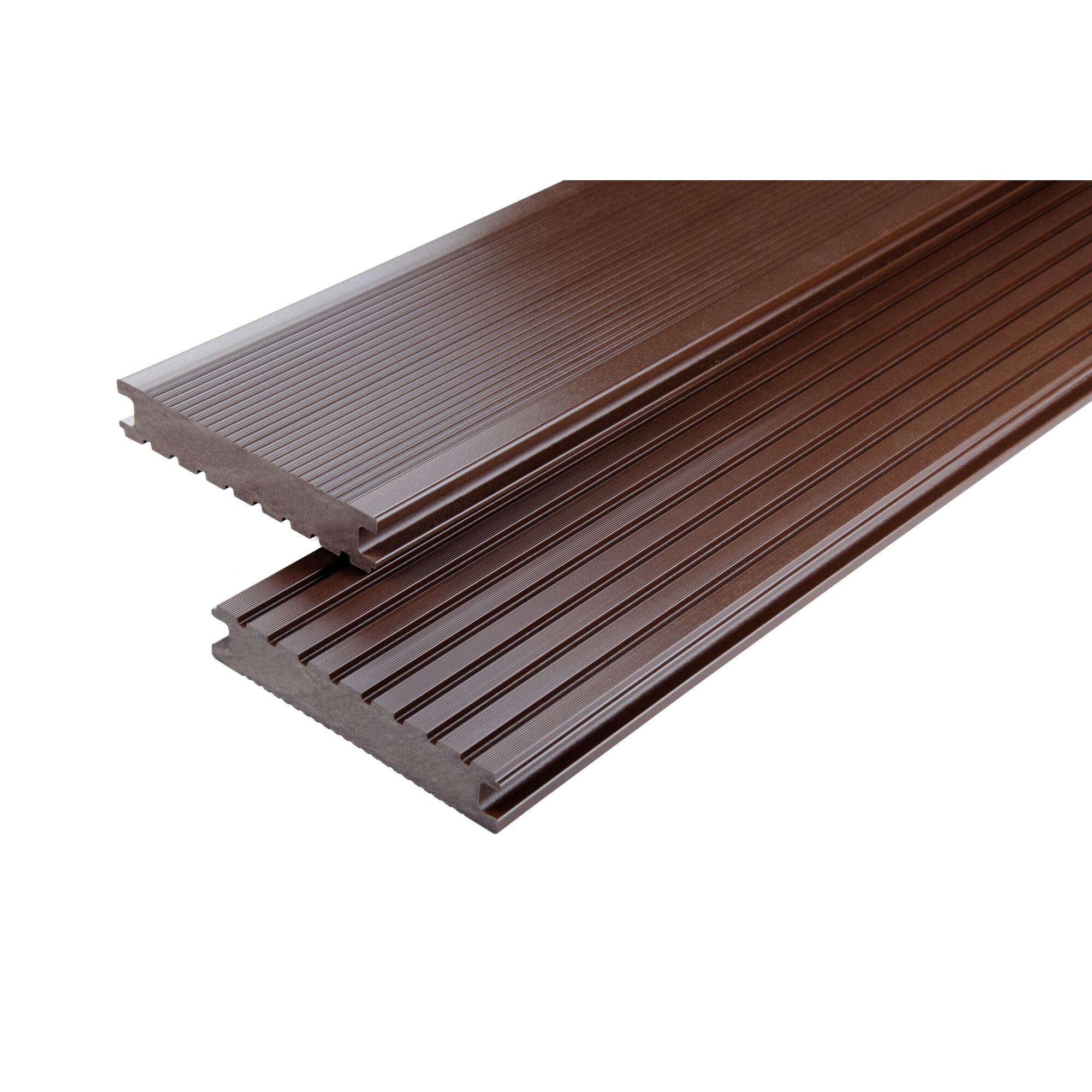 Zwei braune Terrassendielen