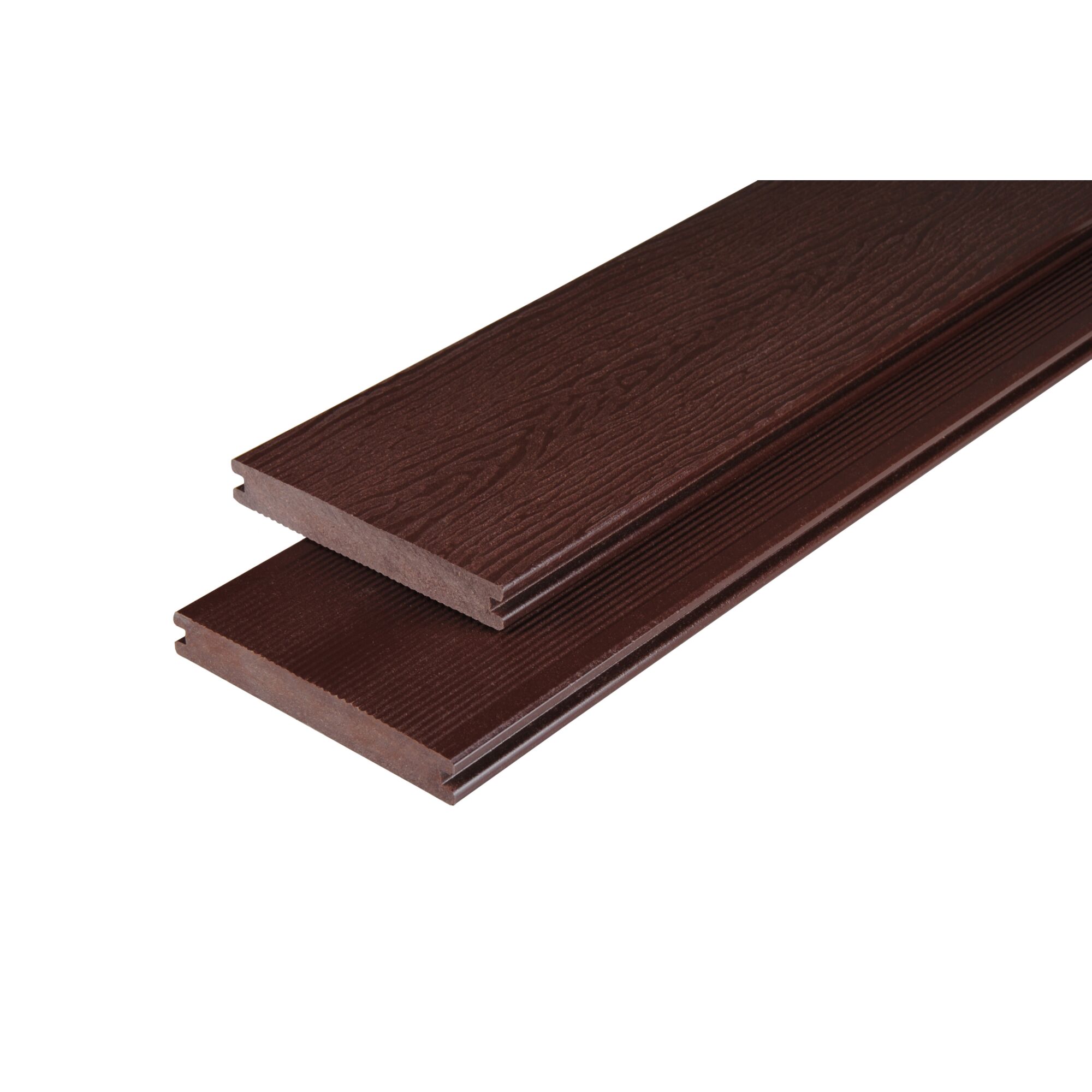 Zwei braune Terrassendielen