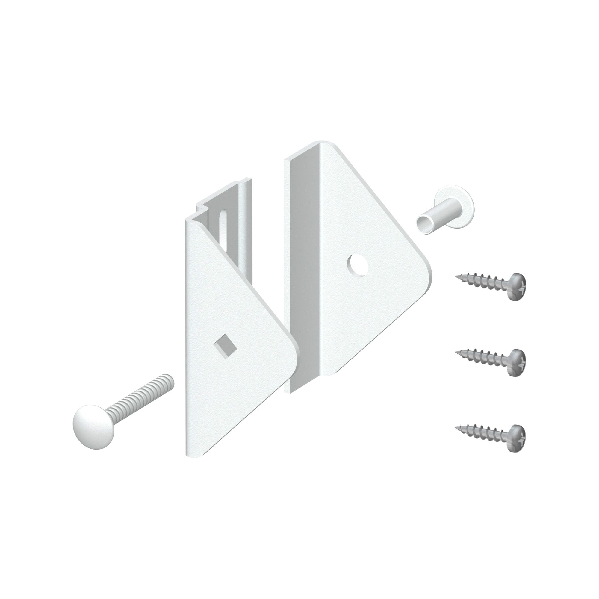 LONGLIFE Elementhalter weiß mit Schrauben