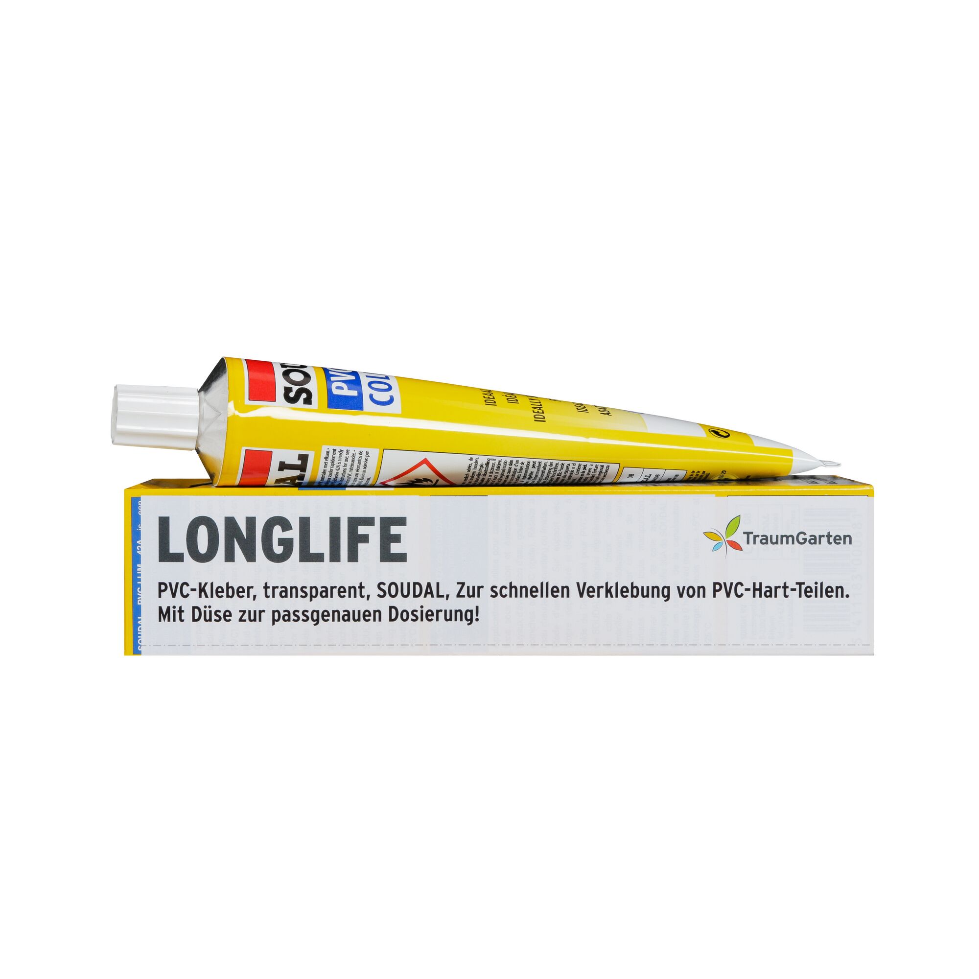 Tube Soudal Longlife PVC-Kleber auf Verpackung