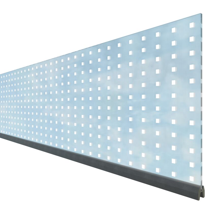 Glas Dekorprofil Theta mit quadratischen Aussparungen