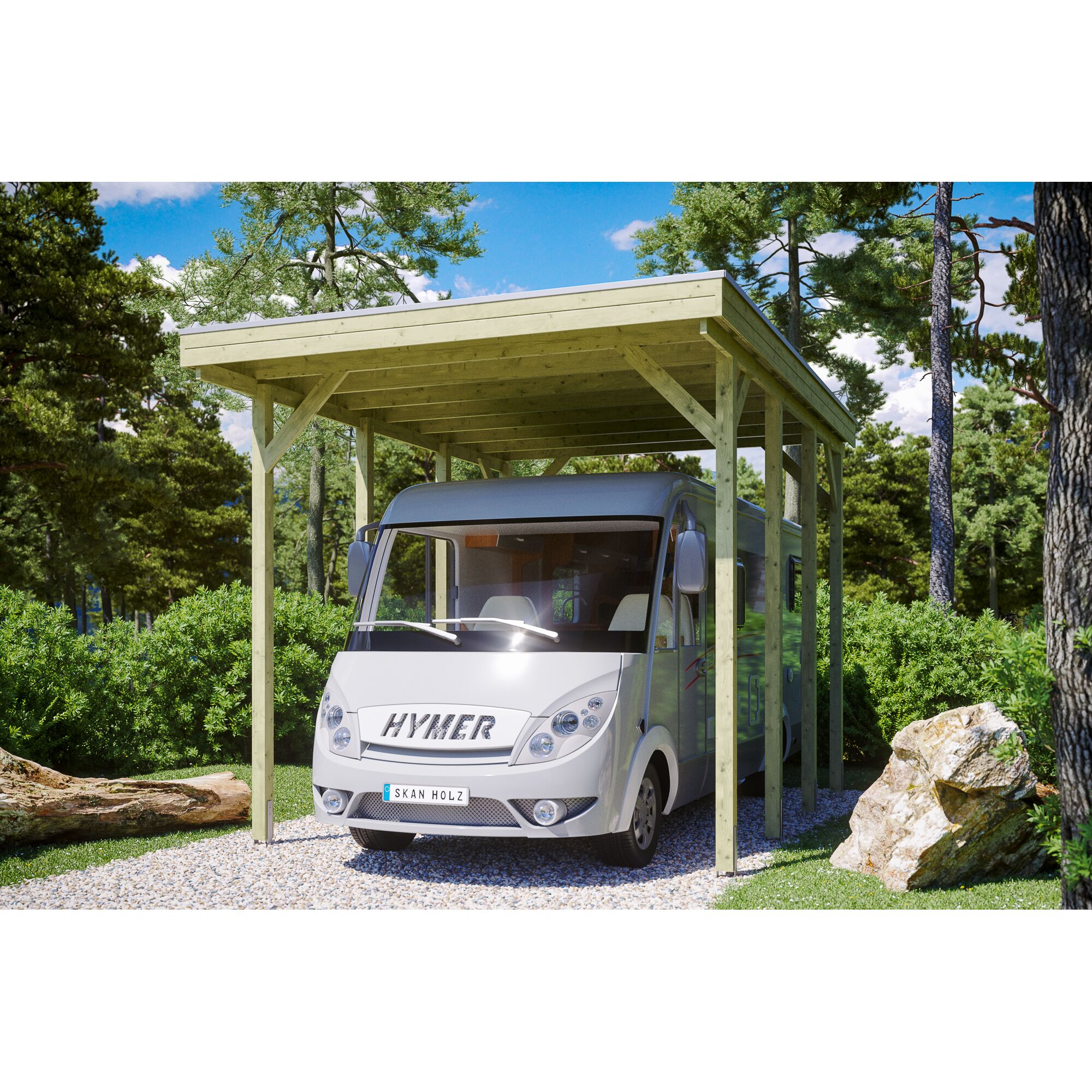 Wohnmobil unter Carport