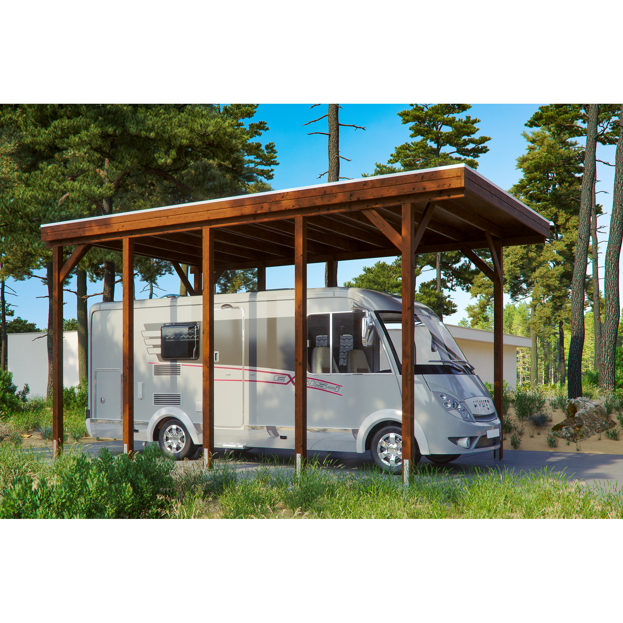 Caravan-Carport 'Friesland'  397 x 708 cm nussbaum + product picture