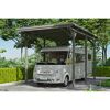 Wohnmobil unter einem grauen Carport