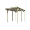 Heller Carport aus Holz.