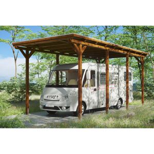 Caravan-Carport 'Emsland' 404 x 846 cm nussbaum