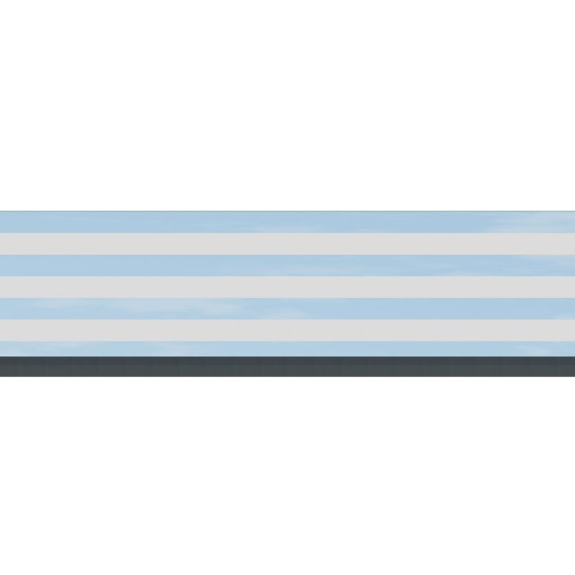 Blau-weiße Streifen auf grauem Untergrund.