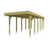Holzcarport mit grauem Dach