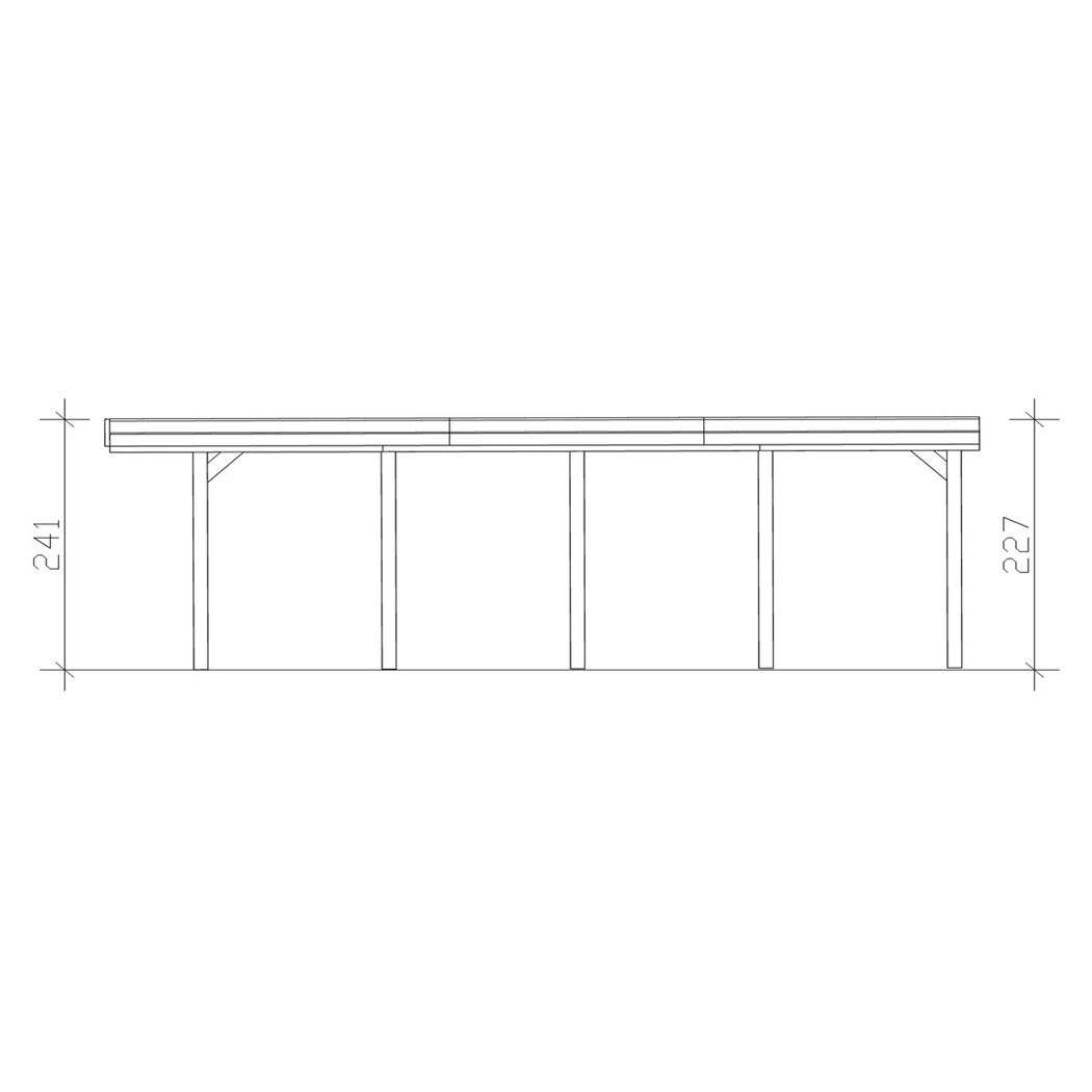 Technische Zeichnung Carport Friesland, Seitenansicht