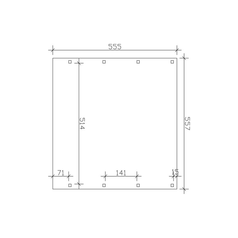 Technische Zeichnung CP Friesland 557x555EPDM-Dach