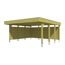 Holzcarport mit Flachdach und halbhohen Seitenwänden