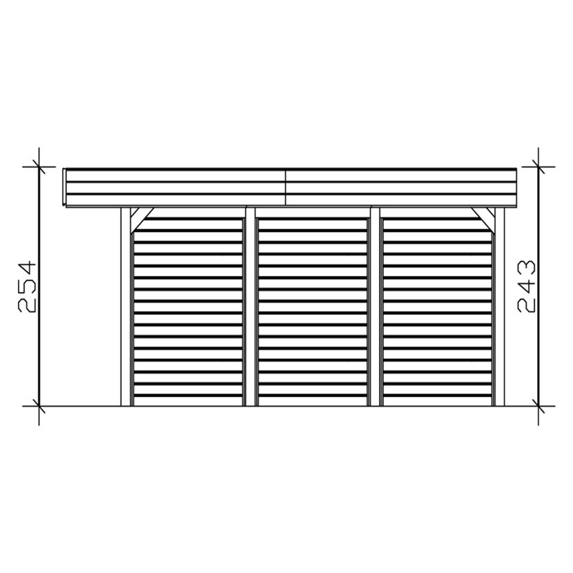 Zeichnung eines Carports Friesland mit Maßen