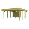 Holzcarport mit Geräteschuppen