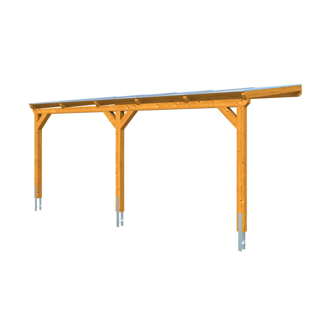 Holzcarport mit Metalldach