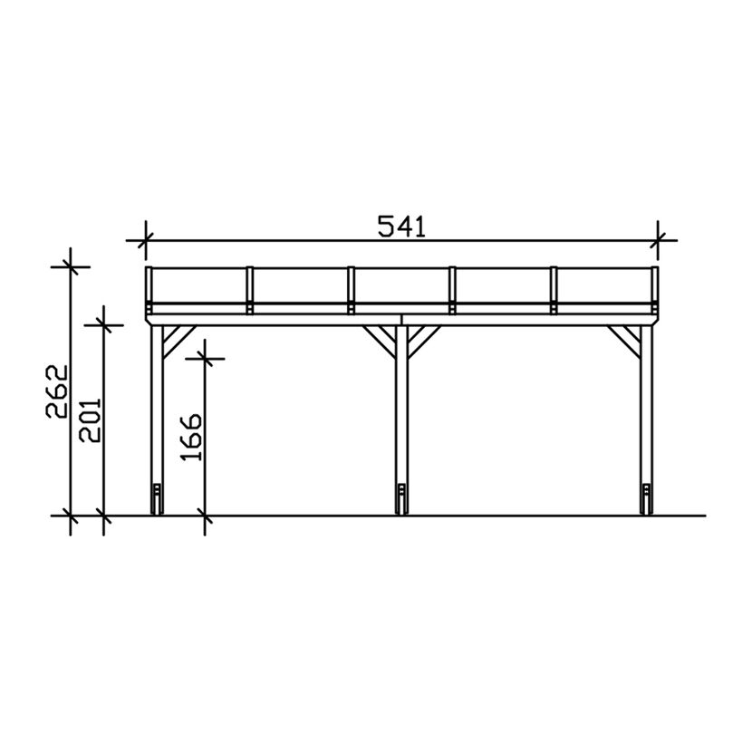 CP Vogtland Leimholz Carport, eiche hell, 300 x 541 cm
