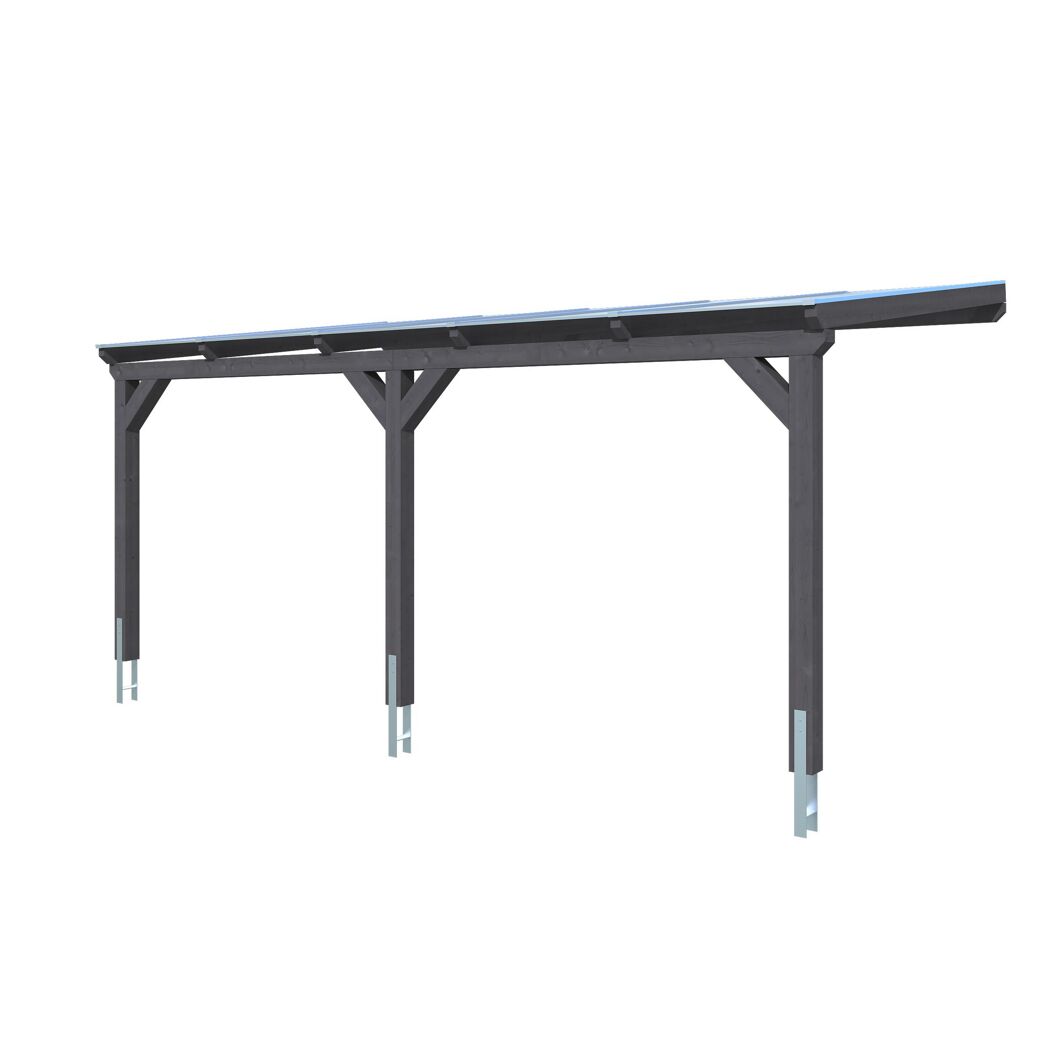 Graues Carport CP Vogtland 300 x 541 cm mit Dach