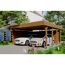 Doppelcarport aus Holz mit zwei Autos