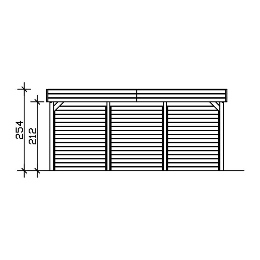 Zeichnung des Doppelcarports Friesland Set 3