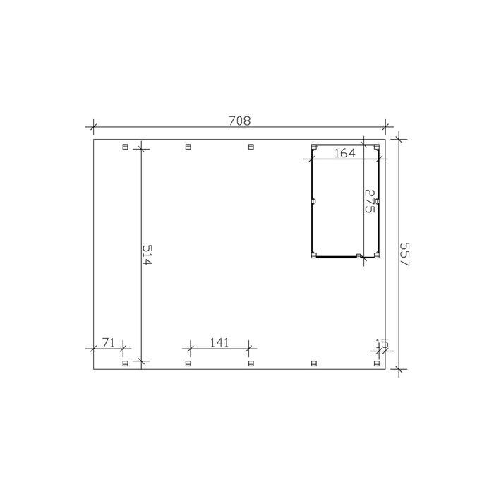 Skanholz Carport Friesland Set 4 M Abstellraum 557 X 708 Cm Nussbaum Ç Toom Baumarkt