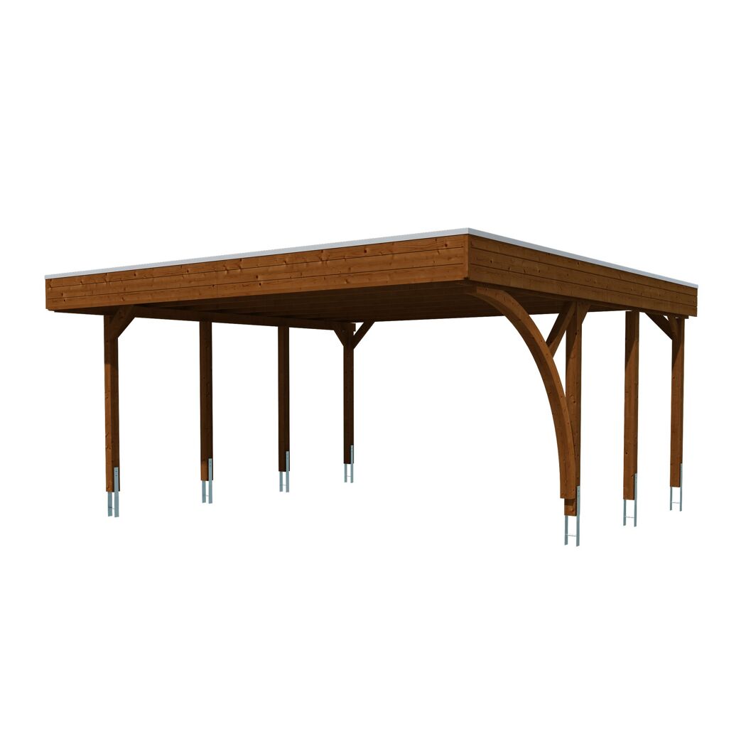 Holzcarport Friesland Set 7 nussbaum